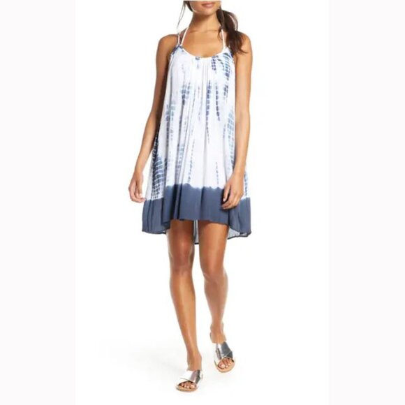 🆕 Elan Tie-Dye Blue Cover-up Slip dress - Picture 2 of 9